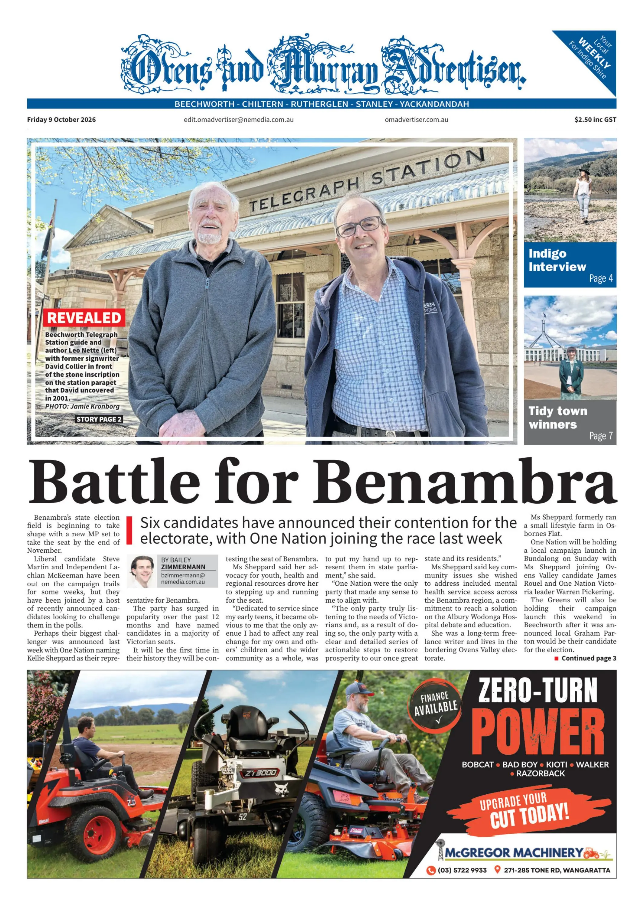 Ovens & Murray Advertiser, Friday, 9 October, 2026