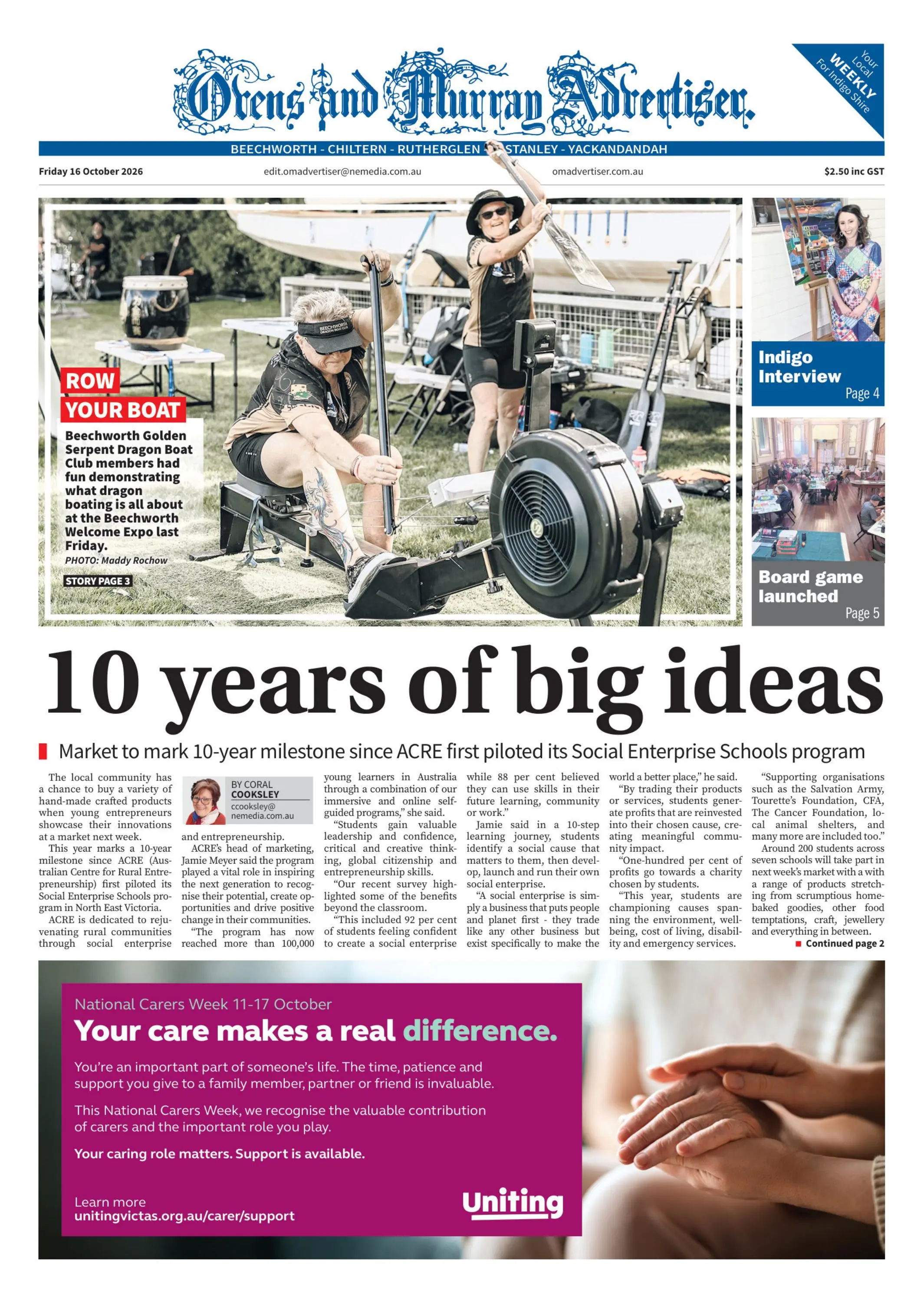Ovens & Murray Advertiser, Friday, 16 October, 2026