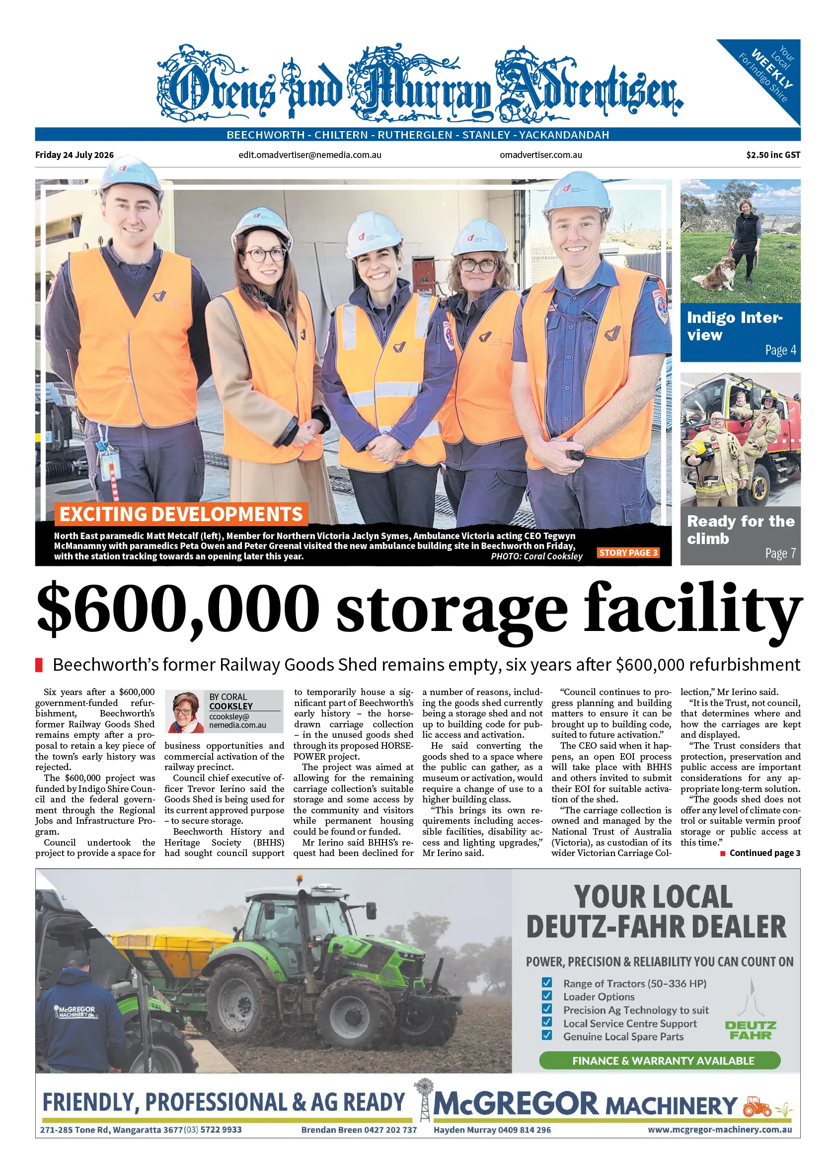 Ovens & Murray Advertiser, Friday 24 July 2026