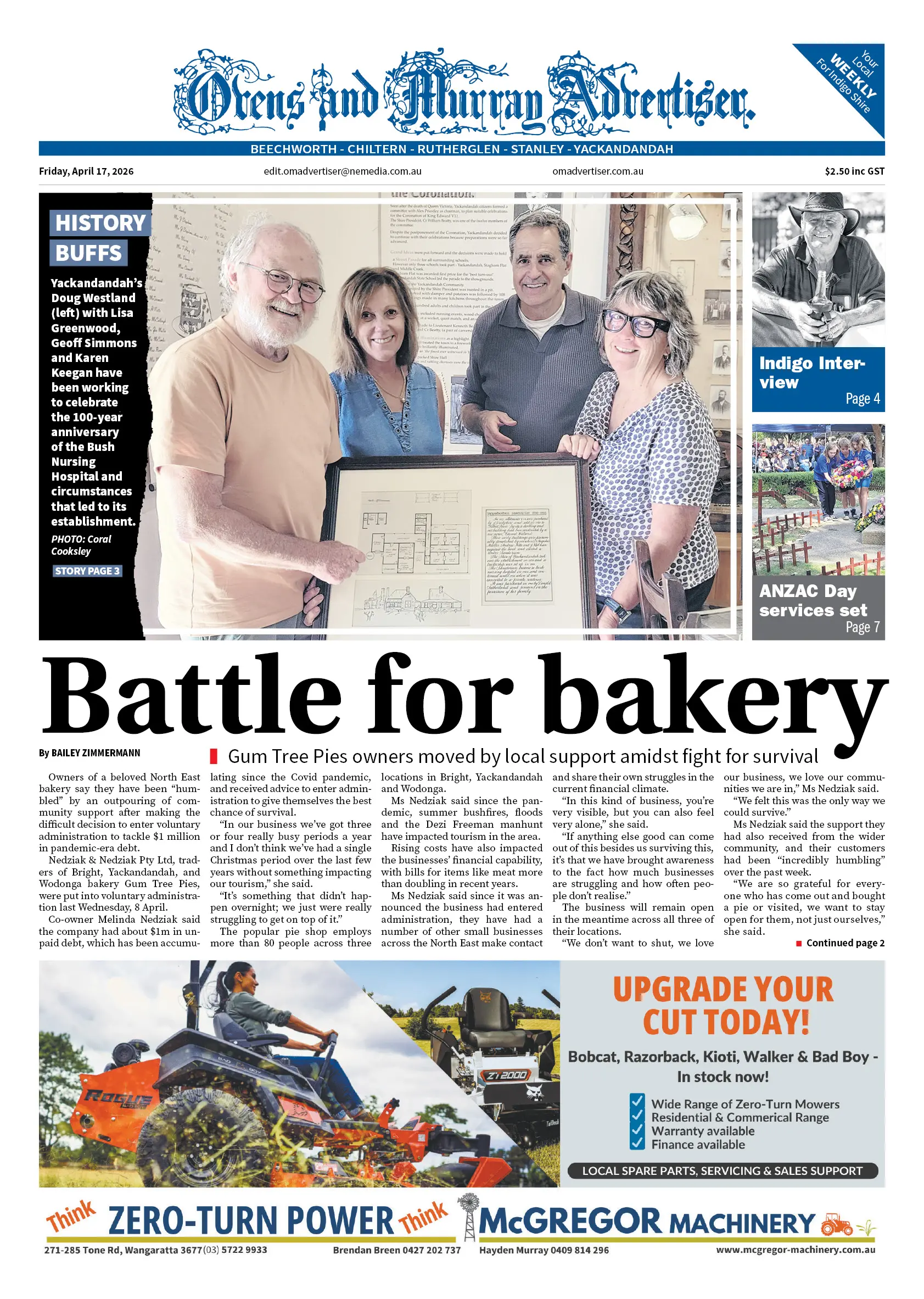 Ovens & Murray Advertiser, Friday, April 17, 2026