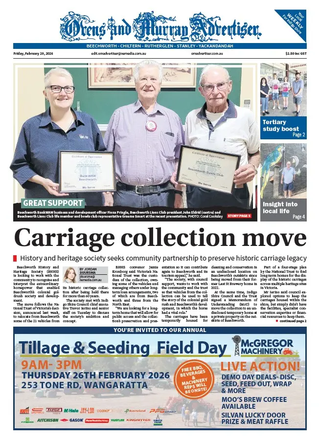 Ovens and Murray - Friday, February 20, 2026