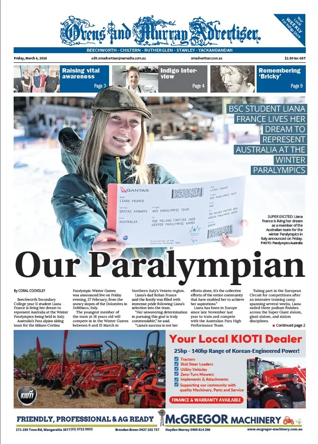 Ovens and Murray - Friday, March 6, 2026